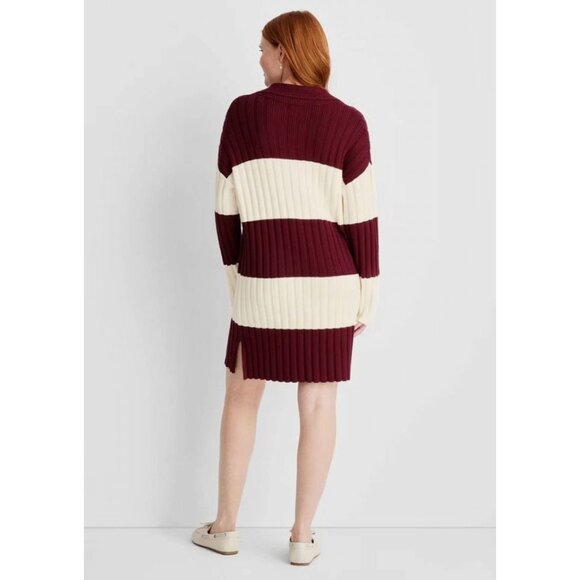 NEW with tags Women's L Long Sleeve Rugby Mini Sweater Dress - Future Collective - Picture 7 of 7